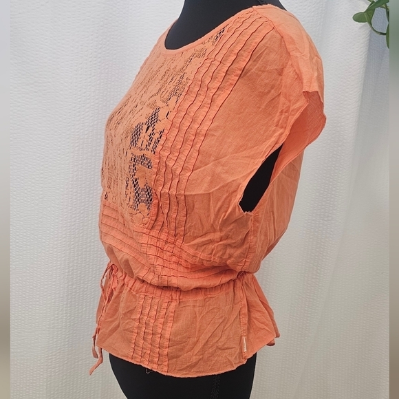 ELEMENT Orange Women's Top with Lace Detail - Picture 2 of 3